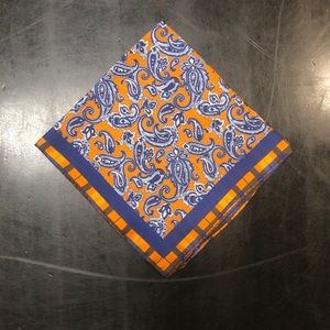 *NEW* 100% Silk Pocket square- Blue & Orange